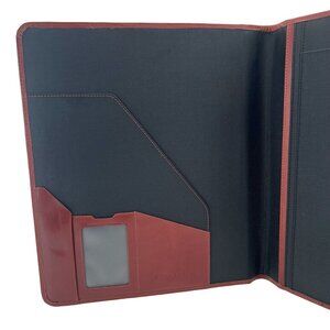 Vtg Day-Timer Western Coach Brown Leather Open Cover Folder Organizer 12 x 11
